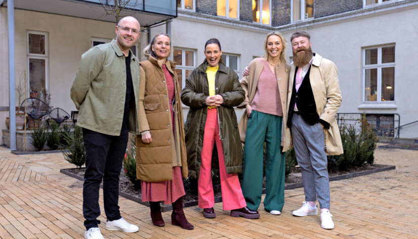 Sofie Østergaard på optagelse med Christian Torp,
Kristine Virén, Mira Lie Nielsen og Lars Lyng.