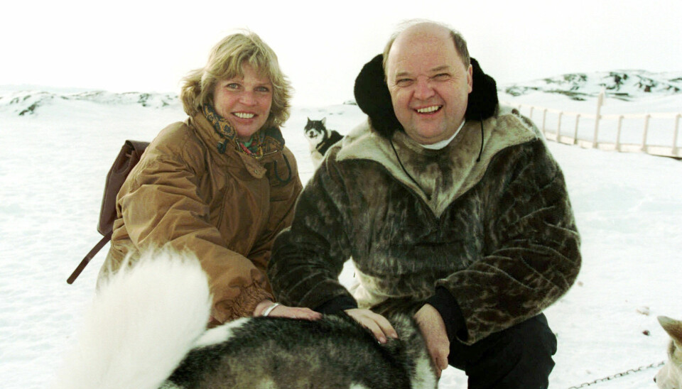 Flemming
Jensen og hustruen
Birthe i Grønland i 1996 på hundeslædetur i Illulisat.