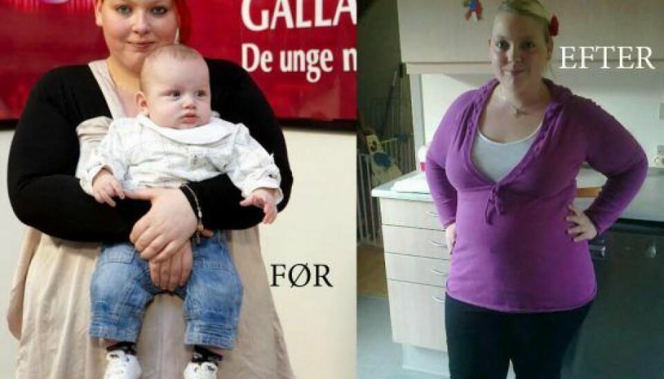 Realityportalen.dk bragte i starten af november en artikel, hvor den unge mor fortalte, at hun havde tabt 27 kilo, og nu viser vægten minus 30 kilo. (Foto: SBS/Privat)