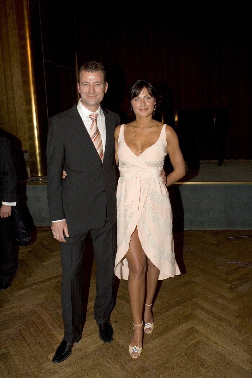 De første værter i 'Vild med dans' 2005: Andrea Elisabeth Rudolph og Peter Hansen