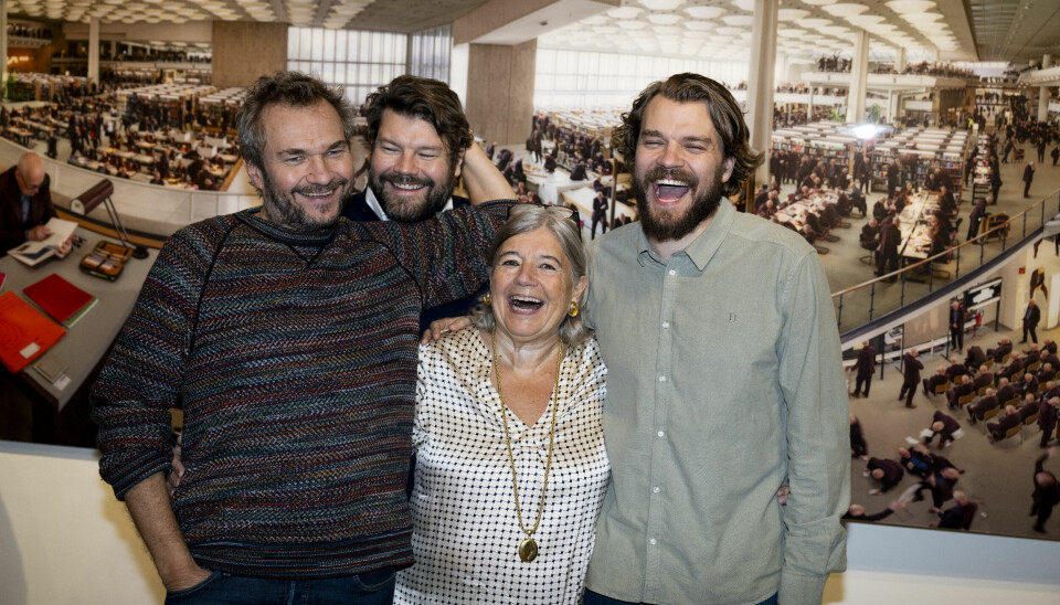 Patricia Asbæk med
sine sønner Thomas, 51,
Martin, 48, og Pilou, 41.