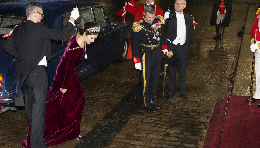 Kronprinsparret til nytårskur- og taffel på Amalienborg mandag den 1. januar 2024.