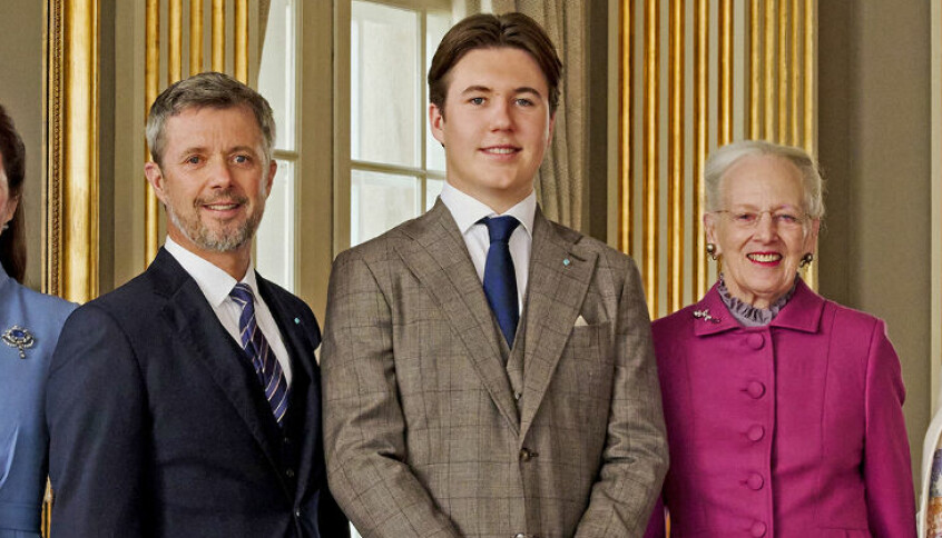 Kronprins Frederik, prins Christian og dronning Margrethe.