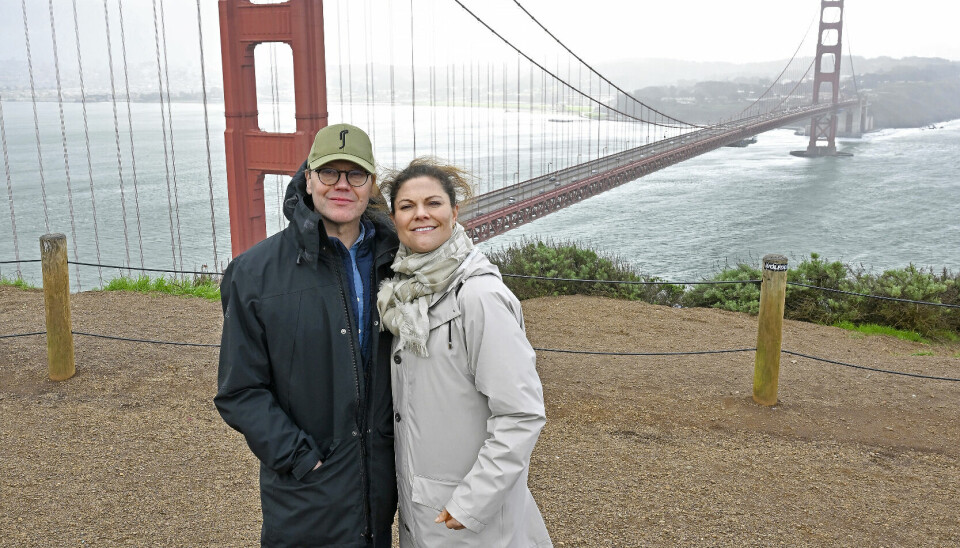 Det obligatoriske foto af det royale ægtepar foran Golden Gate.