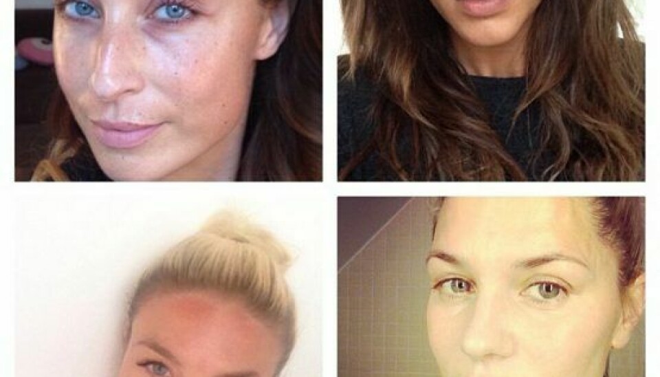 Sådan ser de fire smukke kvinder ud uden make-up. Der er dog kommet flere billeder til siden. (Foto: Instagram)