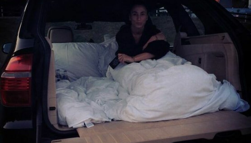 Parret hyggede sig i drive-in-bio. (Foto: Instagram)