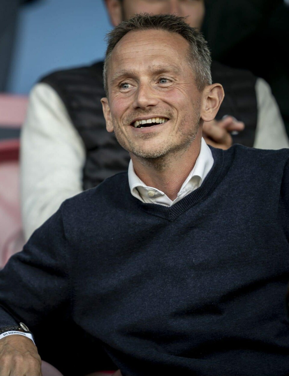 Kristian Jensen Pernille Rosendahl og folketingsmedlem Kristian Jensen (V) under Superliga-kampen mellem FC Midtjylland og FC København på MCH Arena i Herning, torsdag den 9. juli 2020. FCM vinder kampen 3-1. (Foto: Mads Claus Rasmussen/Ritzau Scanpix)