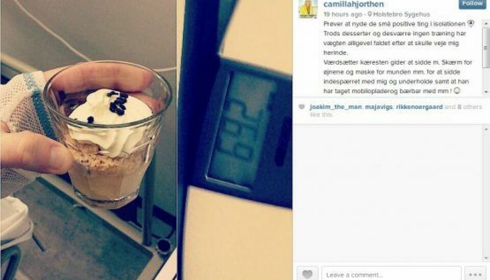 Det er en effektiv slankekur, selv om der ikke er mulighed for at træne, fortæller hun.(Foto: Instagram)