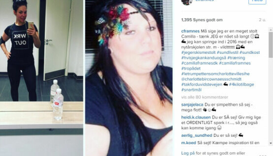 Camilla Framnes viser stolt sit vægttab frem på Instagram. (Foto: Instagram)