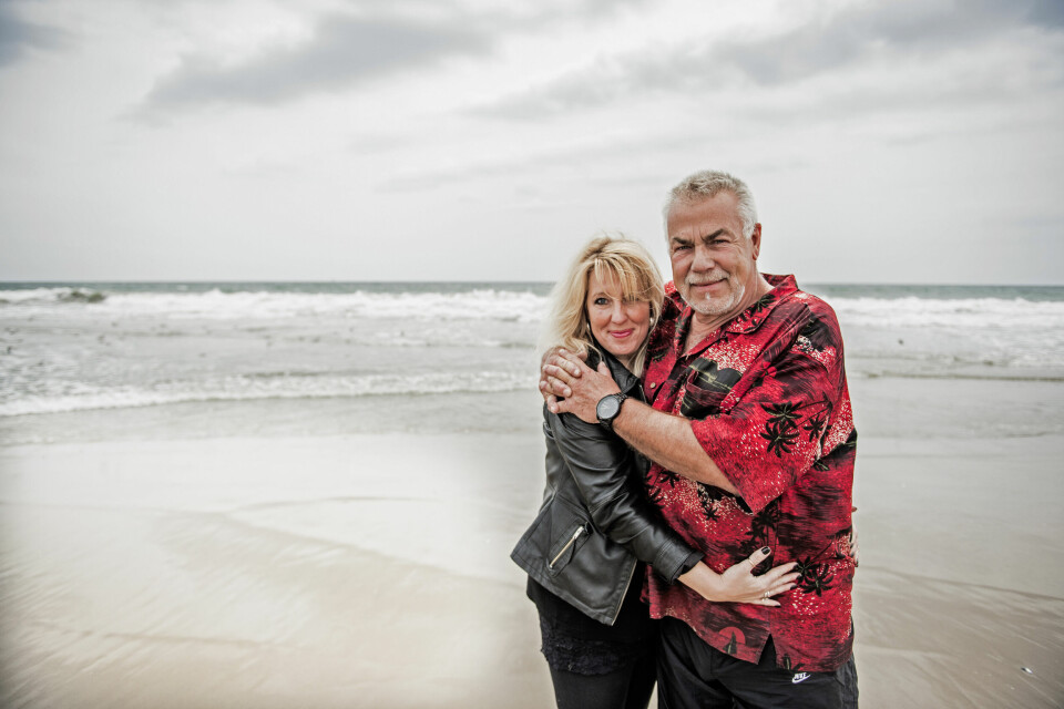 Sven-Ole sammen med sin hustru, Birgitte, i Santa Monica i 214. Parret bor nu i Spanien (Foto: RubioRex/Artista Group)