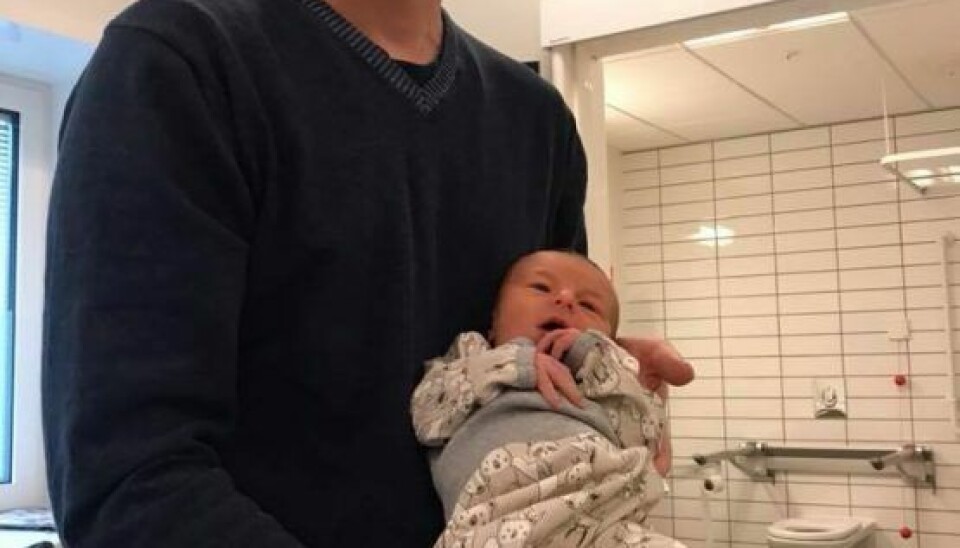 Sønnen Emil vejede 3200 gram og var 50 centimeter ved fødslen. (Foto: Privat)
