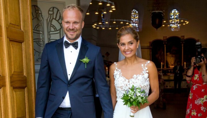 Stephania Potalivo og ægtemanden Nils Petters bryllup i 2018. Foto: Michael Stub
