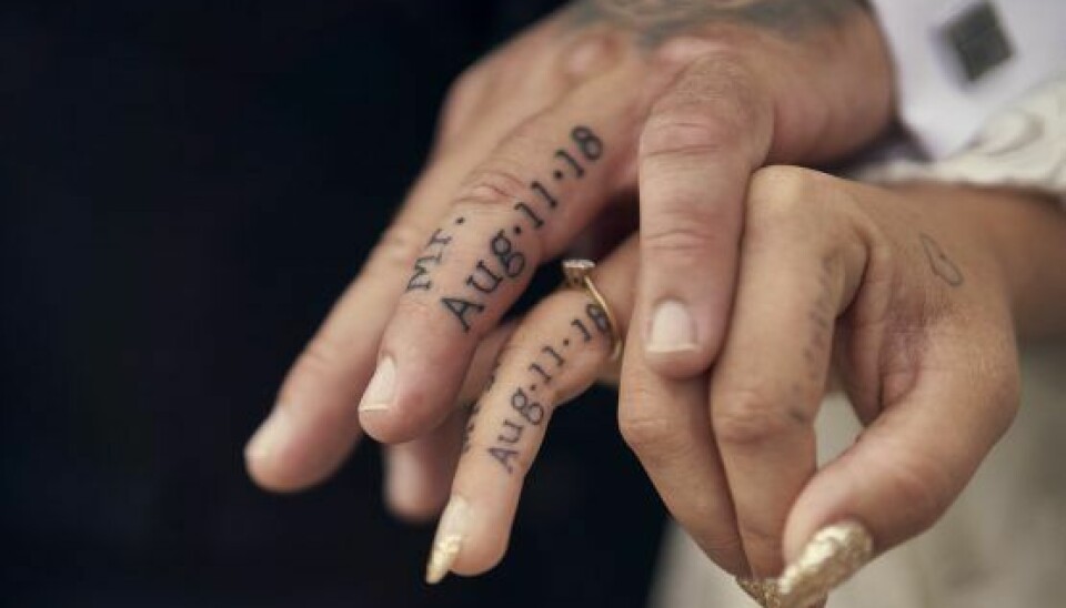 Ringene er skiftet ud med tatoveringer hos Martin og Sandra. (Foto: Janus Nielsen)