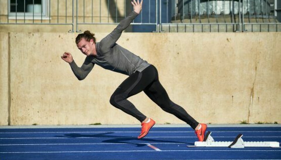 Ved siden af Film- og Medievidenskabs-studiet på Københavns Universitet, er 'Bagedyst'-Kristoffer elitesportsudøver i atletik (Foto: Bo Nymann).