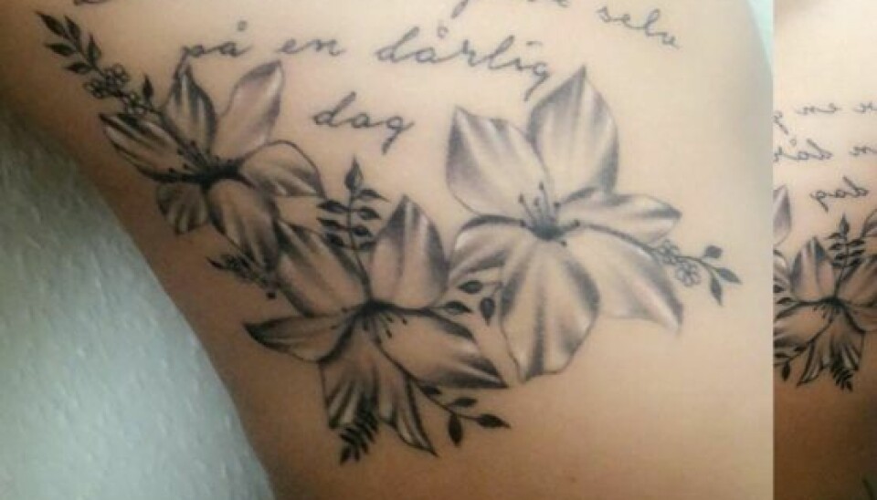 Mariyah er rigtig glad for tatoveringer, der er et smukt minde til moren. (Foto: Privat)