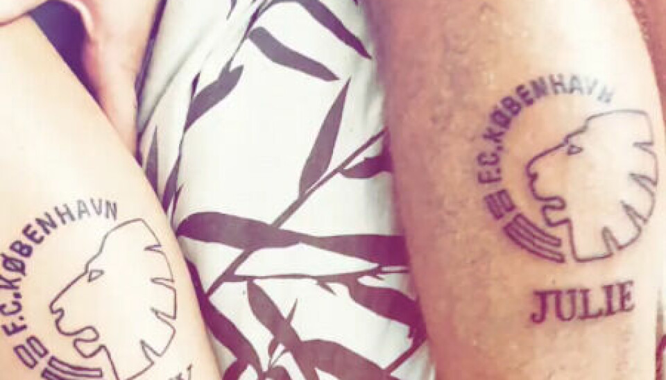 Således så de tatoveringer ud, som Julie og Lenny nu får fjernet (Foto: Juliemelsen_ på Instagram)