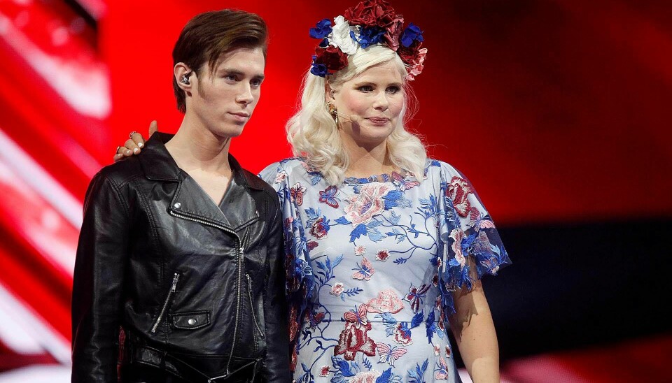 Kristian Kjærlund og Sofie Linde ved 'X Factor'-finalen (Foto: Niels Henrik Dam)