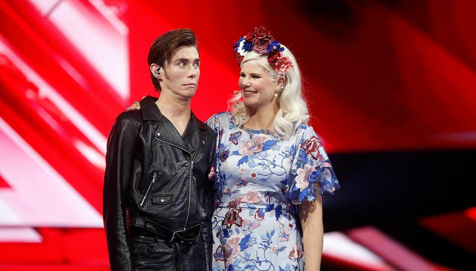 Kristian Kjærlund og Sofie Linde ved 'X Factor'-finalen (Foto: Niels Henrik Dam)