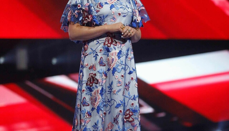Værten Sofie Linde ved 'X Factor'-finalen (Foto: Niels Henrik Dam)