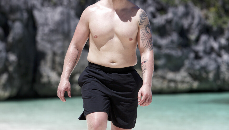 Vægten hos Kenneth sagde 105,8 kilo, da han sparkede gang i 'Robinson'-eventyret.(Foto: TV3)