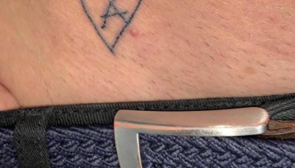 Teiturs tatovering fra Sunny Beach, der minder ham om veninden Anne (Foro: Privat)
