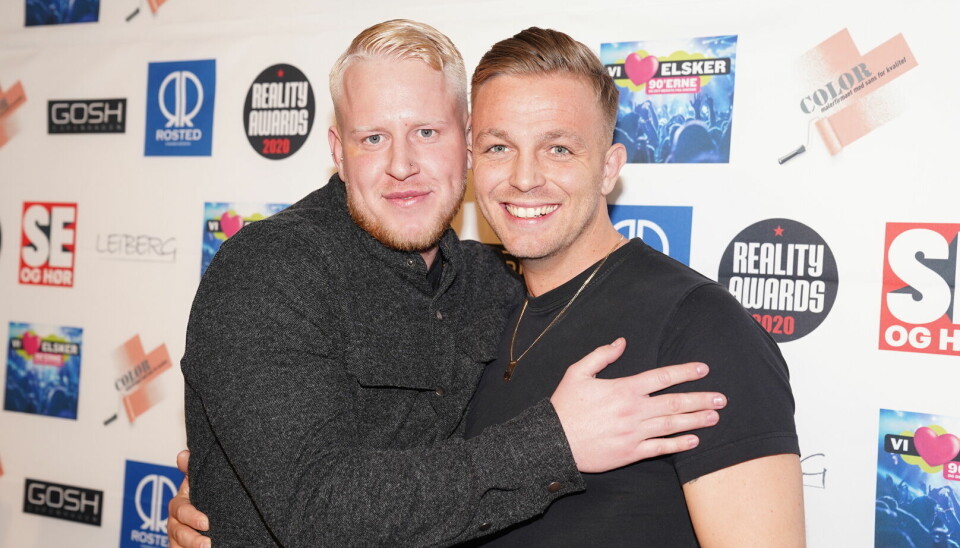 Bromancen mellem Mark og Casper fra 'Ex on the Beach' nåede nye højder til Reality Awards. (Foto: Janus Nielsen)