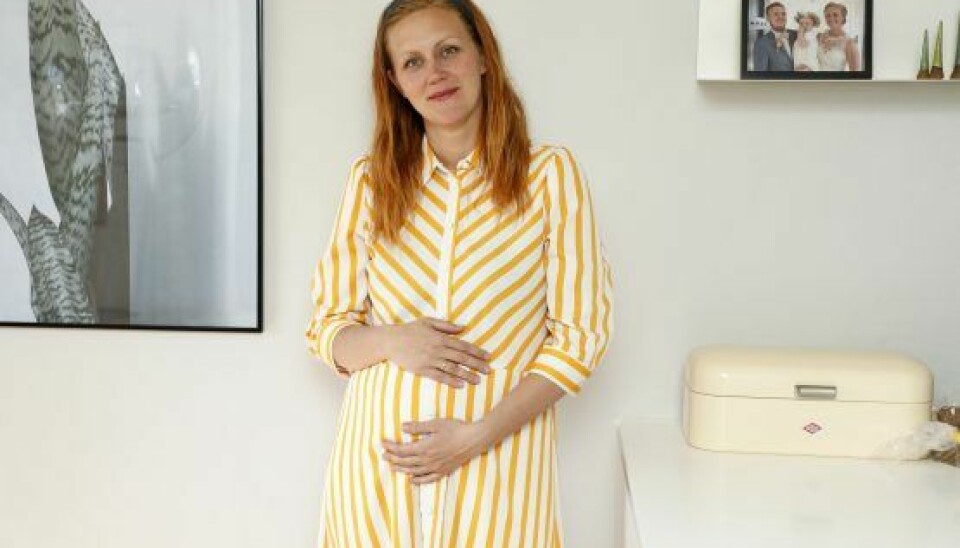 Maja er i uge 24 af sin graviditet med tredje barn. (Foto: Niels Henrik Dam)