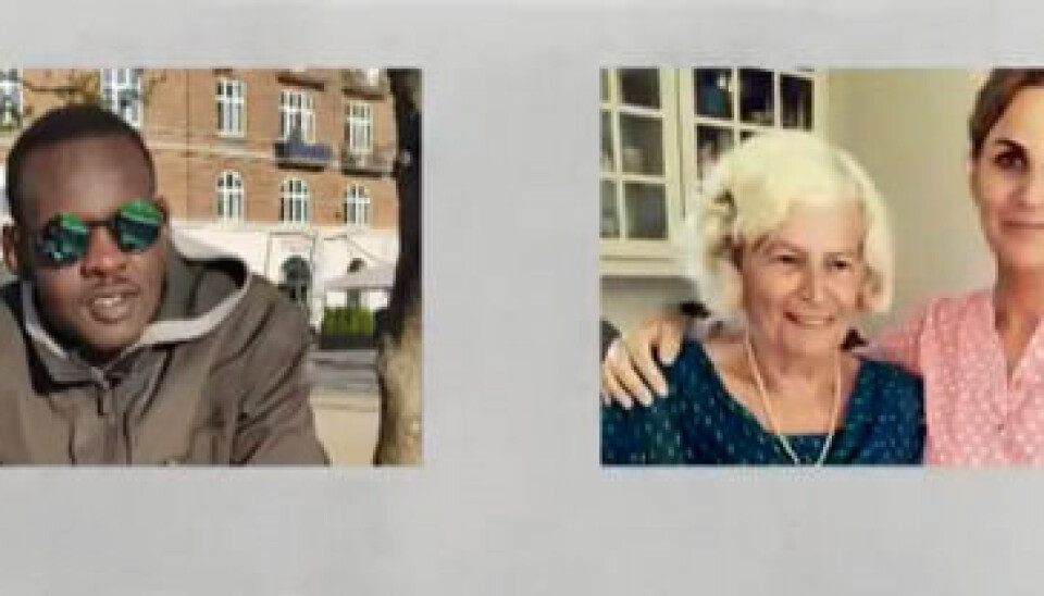 I TV3-serien 'Seriemordene på Østerbro' fortalte Malene Hasselblad om sin kamp for at få hendes mors morder dømt. Til venstre ses den nu dømte seriemorder James Schmidt, og til højre er Malene Hasselblad med sin mor Inez Hasselblad (Foto: TV3).