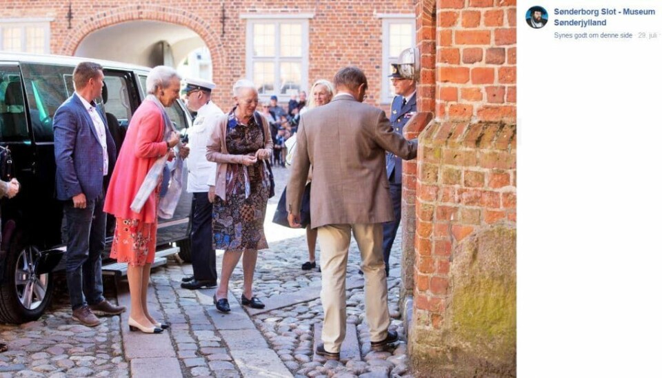 Sønderborg Slot viste på Facebook billeder fra de royale søstres visit (Foto: Museum Sønderjylland)