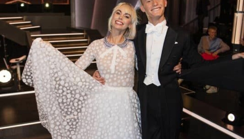 Jenna Bagge og Albert Rosin Harson på premiereaftenen. (Foto: Anthon Unger)