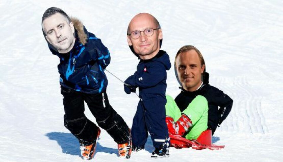 Hvem af Jacob Risgaard, Christian Stadil eller Christian Arnstedt har været på landsholdet i alpinski? (Fotos: Michael Stub, DR og Klaus Bo Christensen)
