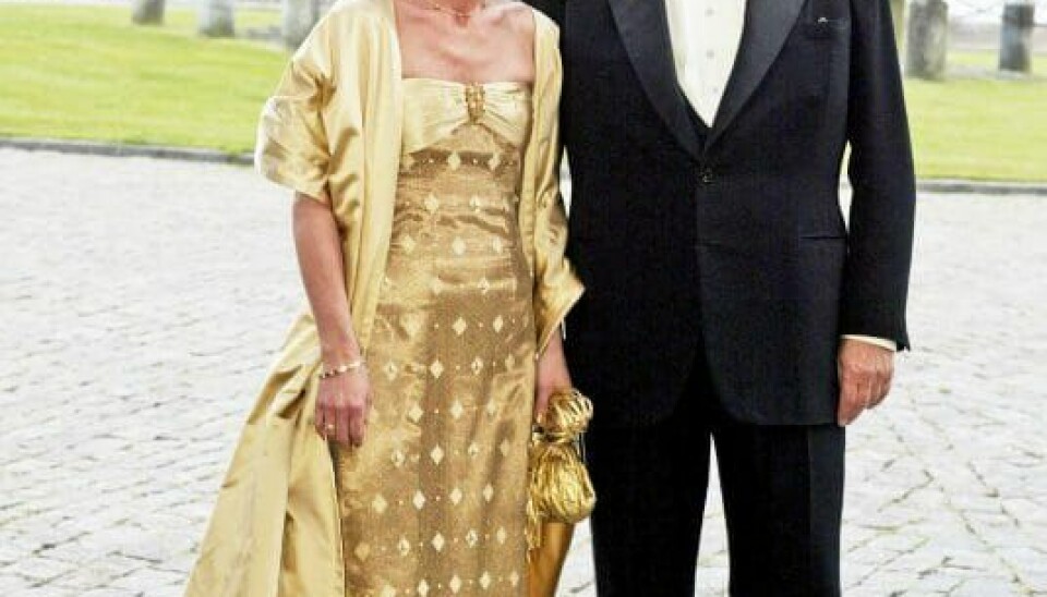 Christian Kjær og Janni Spies ved prins Henriks 70-års fødselsdag på Fredensborg Slot (Foto: Bo Nymann)