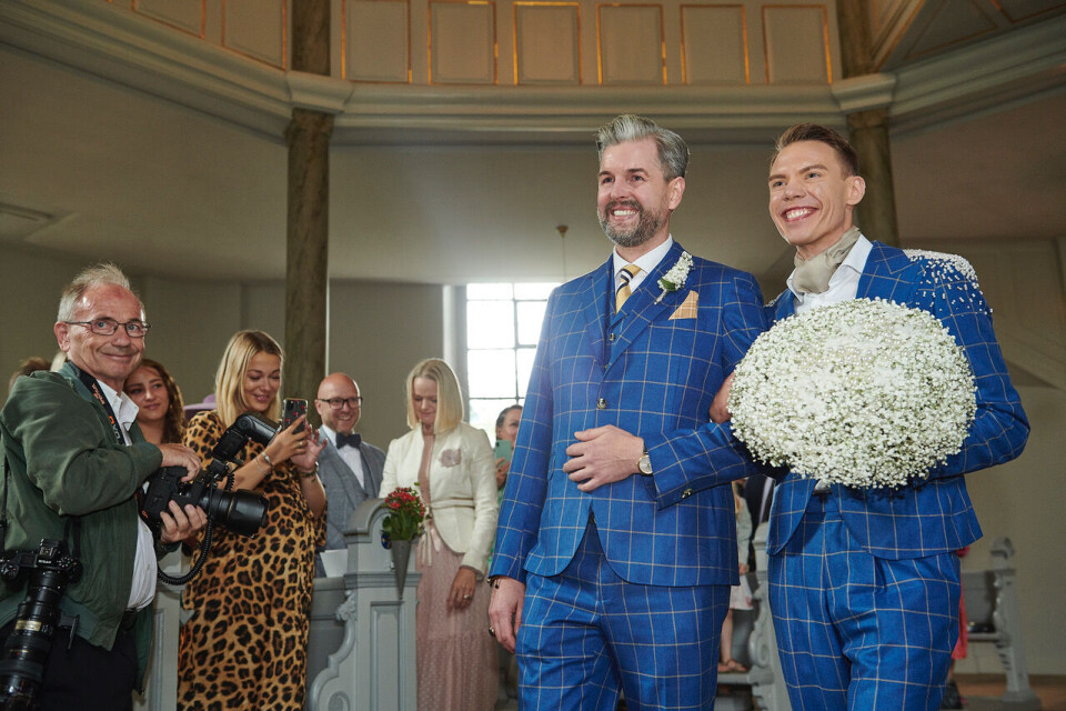 Kristian Just Steen-Gørup og Rasmus Bjørn Steen-Gørup blev gift den 20. august 2021 i Frederiksberg Kirke. (Foto: Uffe Kongstad.) Kristian Just Steen-Gørup og Rasmus Bjørn Steen-Gørup blev gift den 20. august 2021 i Frederiksberg Kirke. (Foto: Uffe Kongstad.)