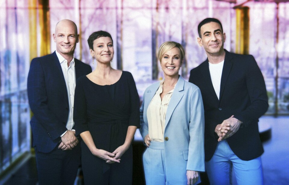 Lasse Sjørslev, Janni Pedersen, Natasja Crone og Abdel Aziz-Mahmoud. (Foto: Les Kaner/TV 2) Lasse Sjørslev, Janni Pedersen, Natasja Crone og Abdel Aziz-Mahmoud. (Foto: Les Kaner/TV 2)