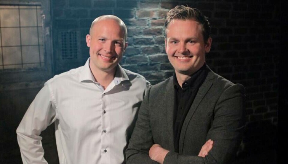 Mikkel Harken Salling og forretningspartneren Jesper Hvejsel fra selskabet Firtal Group (Foto: Foto: United TV)