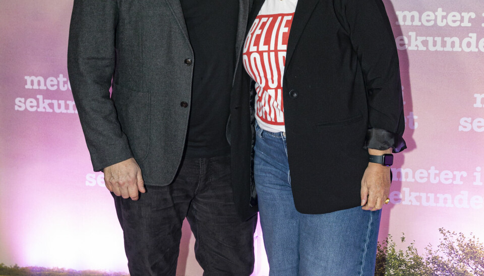 Mads Steffensen og hustruen Marianne til premiere på 'Meter i sekundet'. (Foto: Michael Stub)