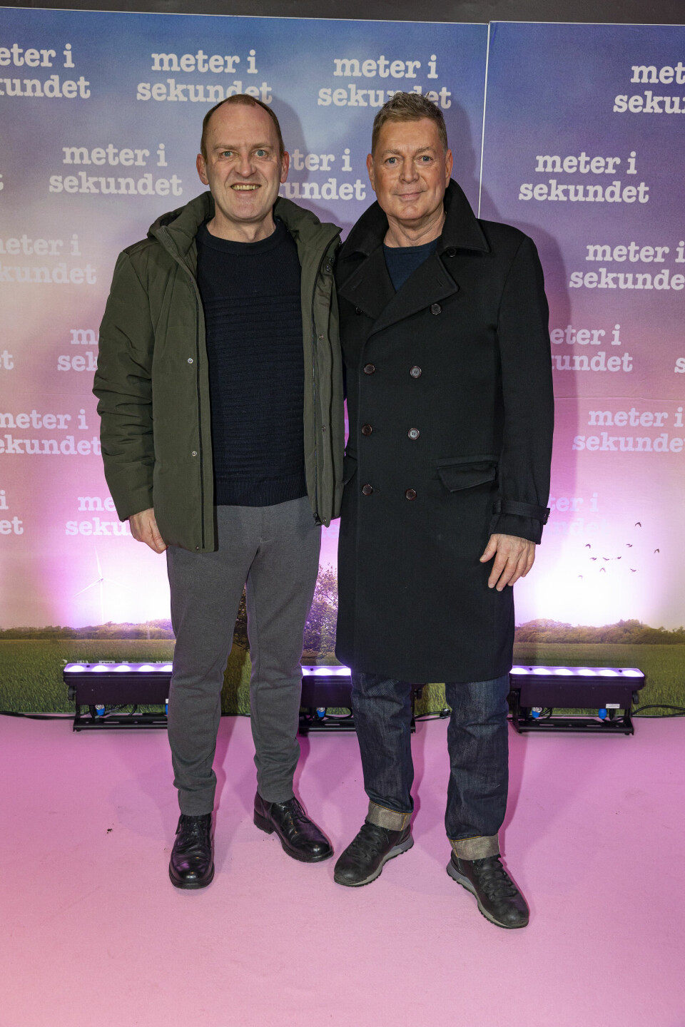 Peter Frödin og hans mand Jon til premiere på 'Meter i sekundet'. (Foto: Michael Stub)