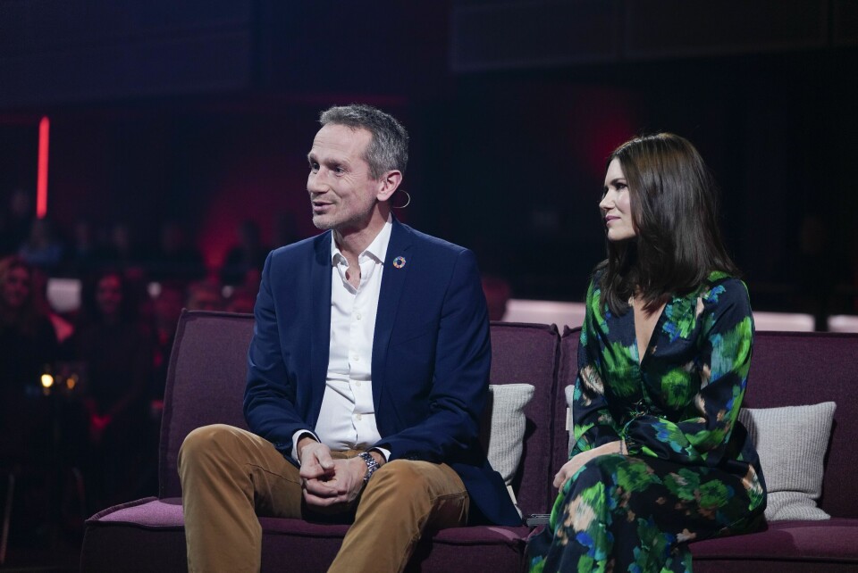 Kristian Jensen og Pernille Rosendahl til Danmarks Indsamling 20233. (Foto: Agnete Schlichtkrull/DR)