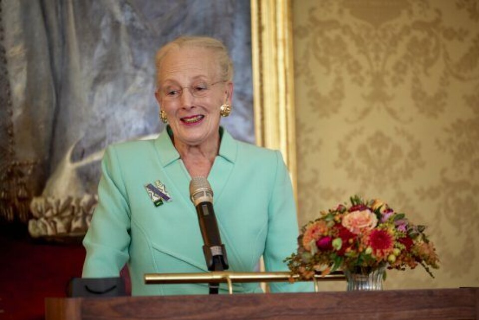 Dronning Marethe ved lanceringen af Haandarbejdets Fremmes 'Årets Korssting' 2023 på Amalienborg Museet. (Foto: Bo Nymann) Dronning Marethe ved lanceringen af Haandarbejdets Fremmes 'Årets Korssting' 2023 på Amalienborg Museet. (Foto: Bo Nymann)