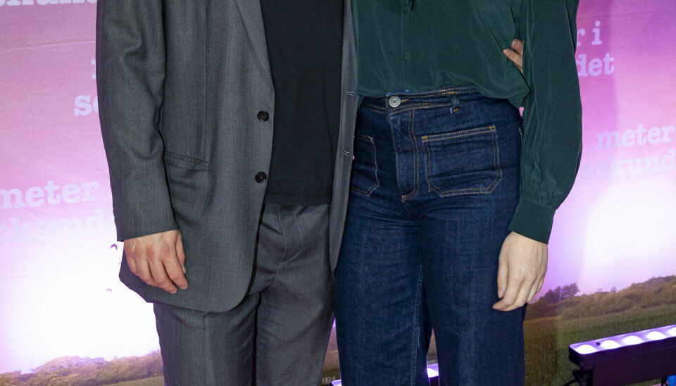 Christian Tafdrup og hustruen Natalie Toro Stokholm til premiere på 'Meter i sekundet'. (Foto: Michael Stub)