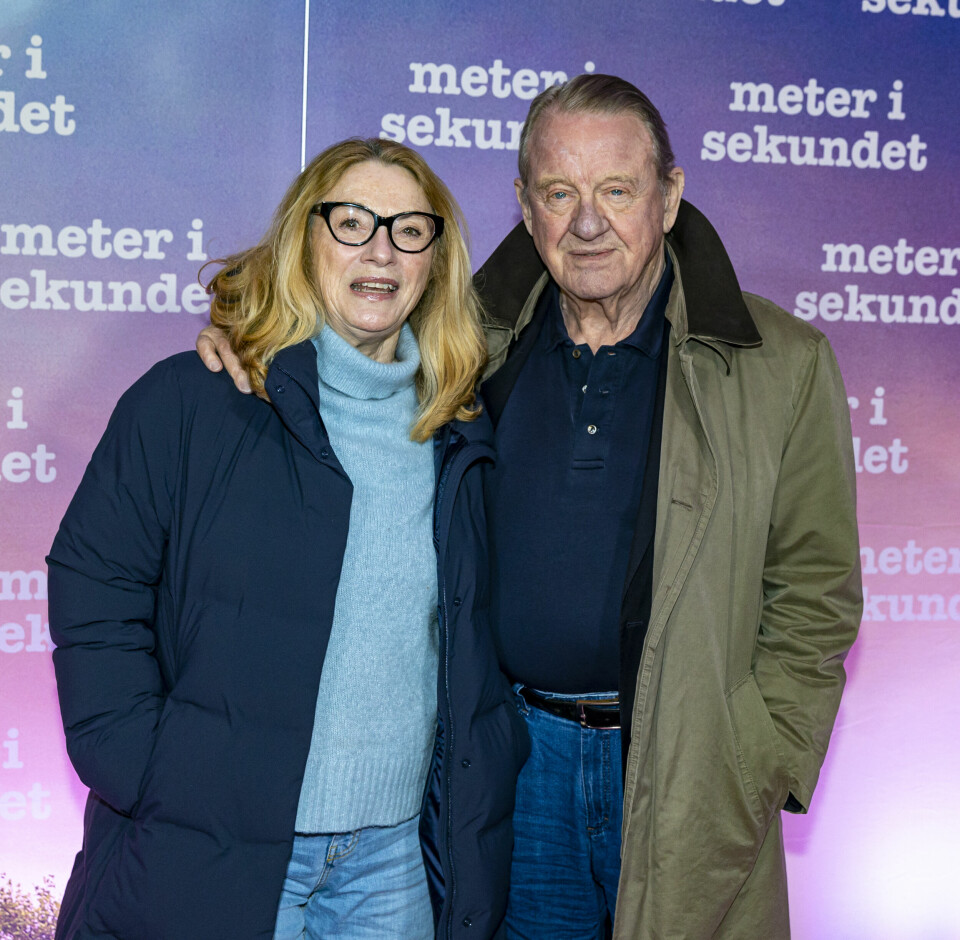 Solbjørg Højfeldt og Henning Jensen til premiere på 'Meter i sekundet'. (Foto: Michael Stub)