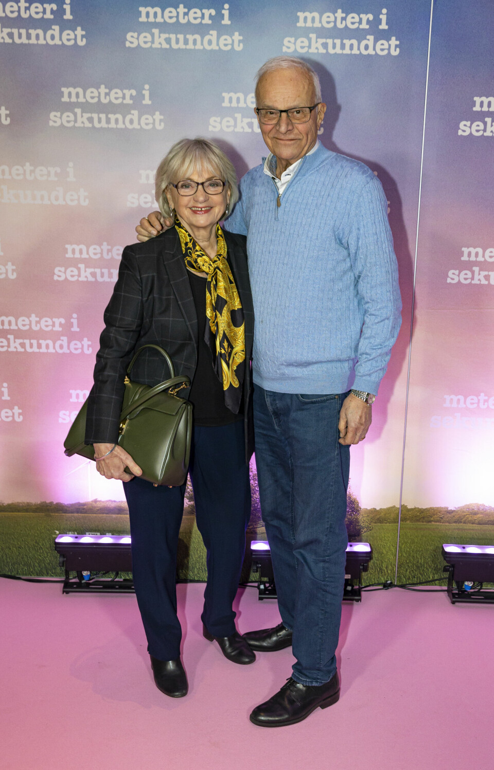 Pia Kjærsgaard med sin mand Henrik til premiere på 'Meter i sekundet'. (Foto: Michael Stub)