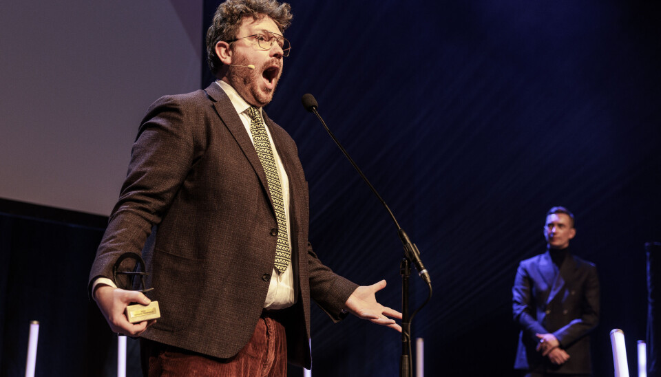 Frederik Cillius Jørgensen til Robert Prisen 2023. (Foto: Klaus Bo Christensen)